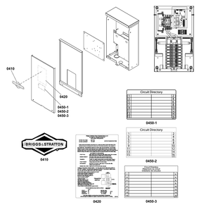 Decals Group - Ats Informational Diagram and Parts List for 040566-00  Briggs and Stratton Generator